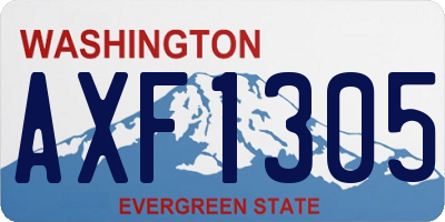 WA license plate AXF1305