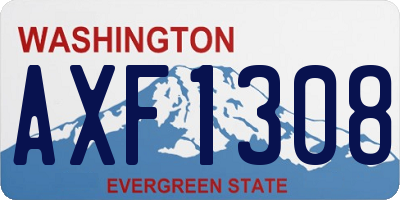 WA license plate AXF1308