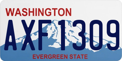 WA license plate AXF1309