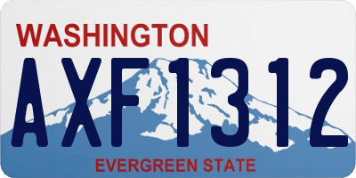 WA license plate AXF1312
