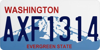 WA license plate AXF1314
