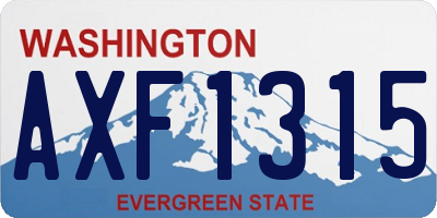 WA license plate AXF1315