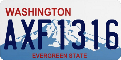 WA license plate AXF1316