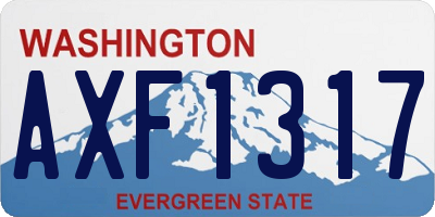 WA license plate AXF1317
