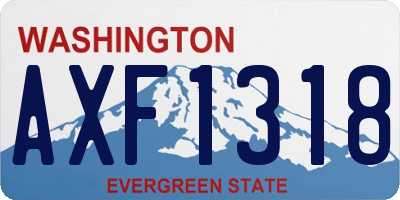 WA license plate AXF1318