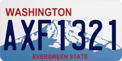 WA license plate AXF1321
