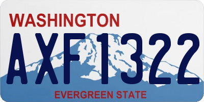 WA license plate AXF1322