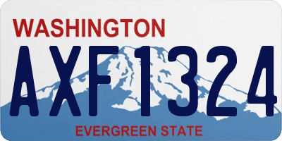 WA license plate AXF1324