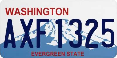 WA license plate AXF1325