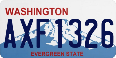 WA license plate AXF1326