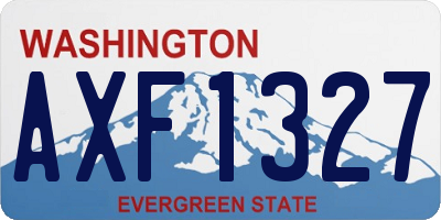 WA license plate AXF1327