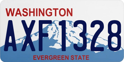 WA license plate AXF1328