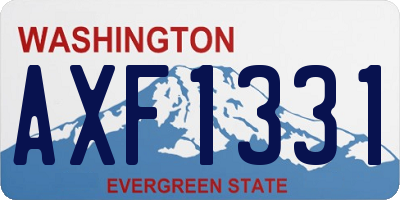 WA license plate AXF1331