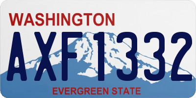 WA license plate AXF1332