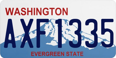 WA license plate AXF1335