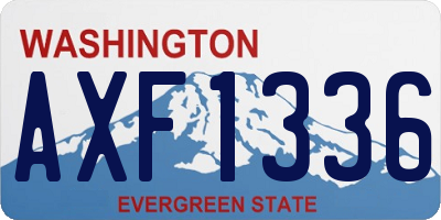 WA license plate AXF1336