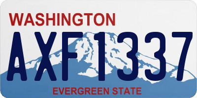 WA license plate AXF1337