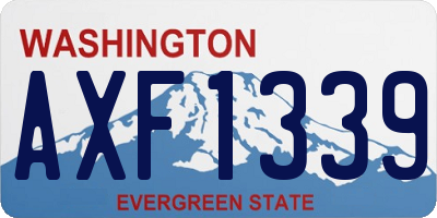 WA license plate AXF1339