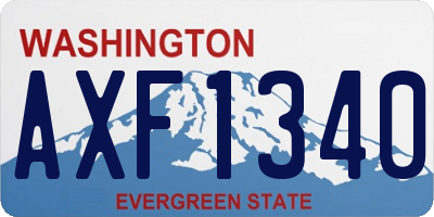 WA license plate AXF1340