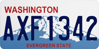 WA license plate AXF1342