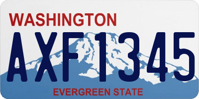 WA license plate AXF1345