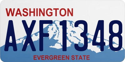 WA license plate AXF1348