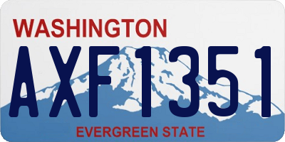 WA license plate AXF1351