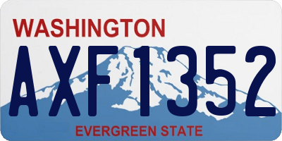 WA license plate AXF1352