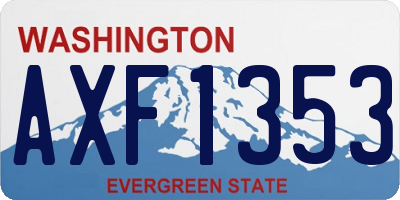 WA license plate AXF1353