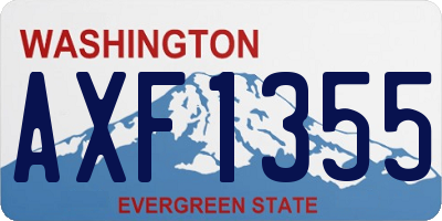 WA license plate AXF1355