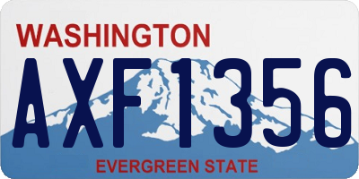WA license plate AXF1356