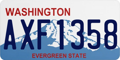 WA license plate AXF1358