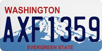 WA license plate AXF1359