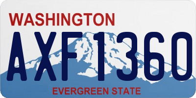 WA license plate AXF1360
