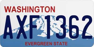WA license plate AXF1362