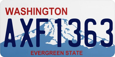 WA license plate AXF1363