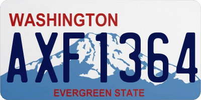WA license plate AXF1364