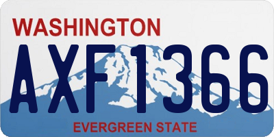 WA license plate AXF1366