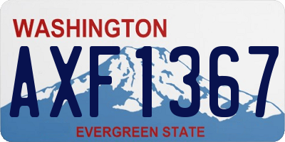 WA license plate AXF1367