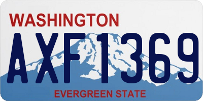 WA license plate AXF1369