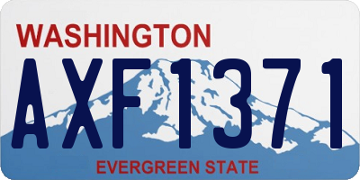 WA license plate AXF1371