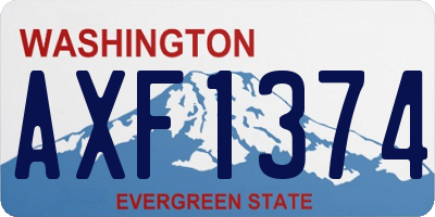 WA license plate AXF1374