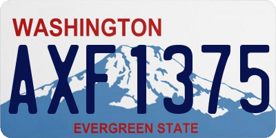 WA license plate AXF1375