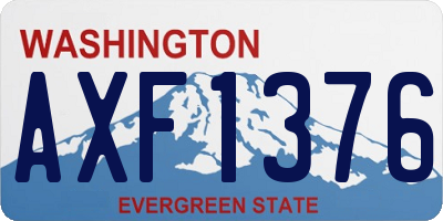 WA license plate AXF1376