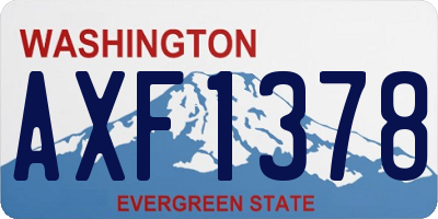 WA license plate AXF1378