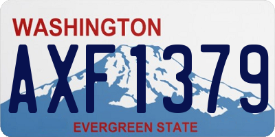 WA license plate AXF1379