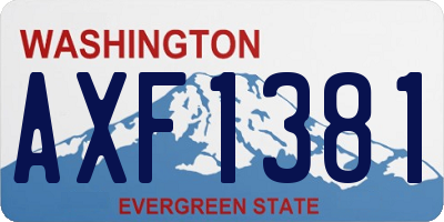 WA license plate AXF1381
