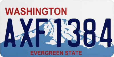 WA license plate AXF1384