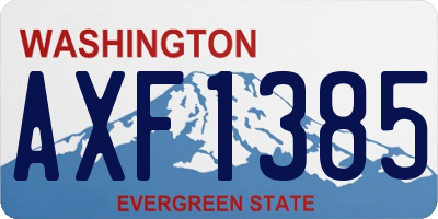 WA license plate AXF1385