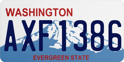 WA license plate AXF1386